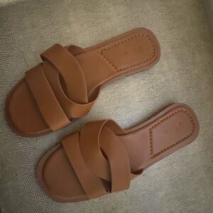 Zara Tan Leather Sandals